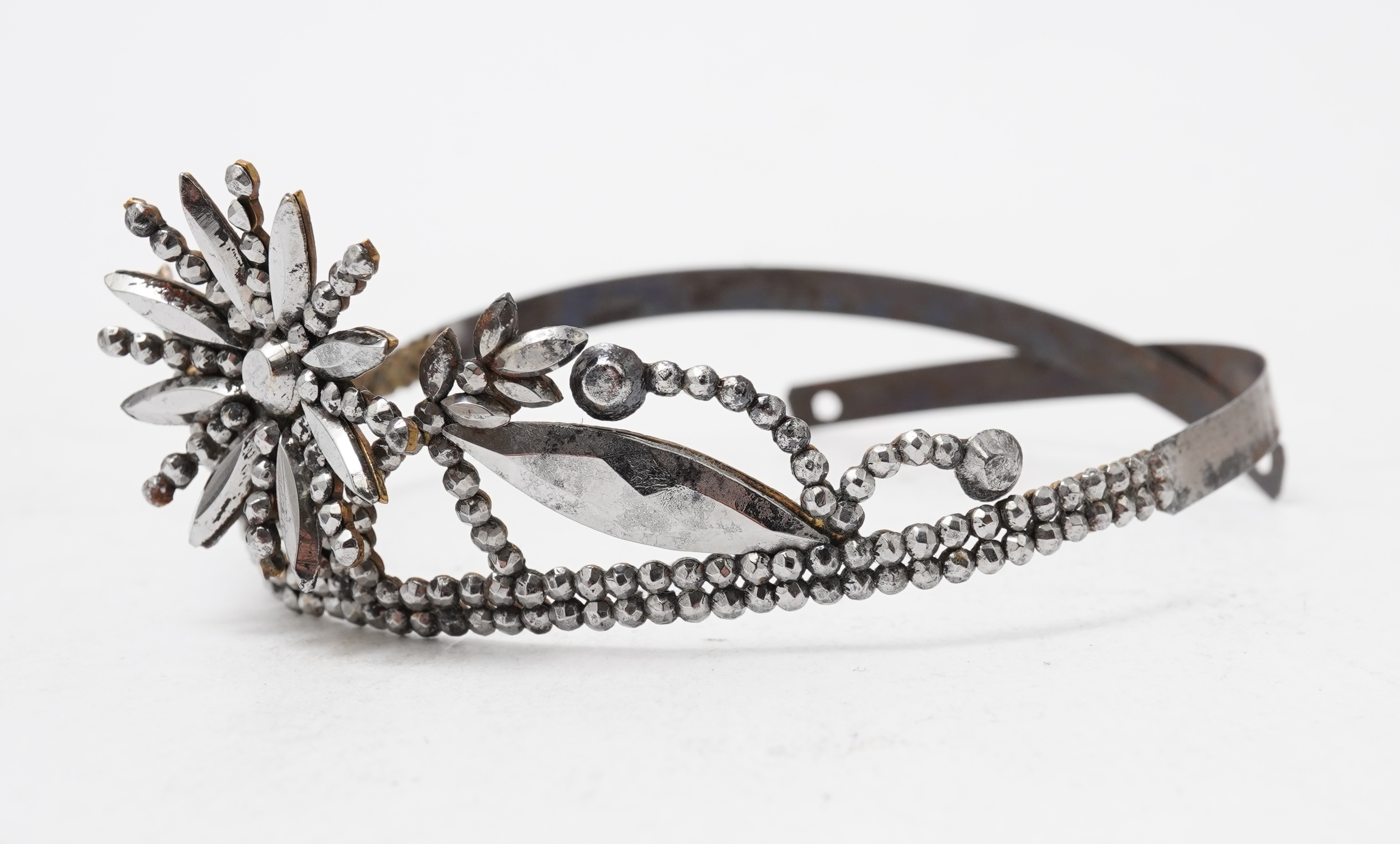 A cut steel tiara and a collection of jewels